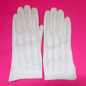 1950s vintage white leather corset gloves size 7.5